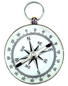 Aluminum Compass W/white Background, 40mm