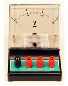 Dc Voltmeter, Triple Scale, 0-3v/0-15v/0-300v