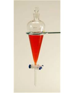 Separatory Funnel, Grad 250ml, PTFE Stopcock, Graduated, Glass or PE Stopper