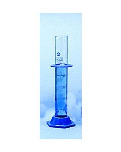 Cylinder, Graduated,  50ml, W/blue Plastic Base