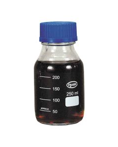 Clear Glass Media Bottle W/pp Cap and Pour Ring 8.