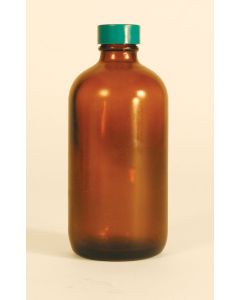 Amber Safety Coated Glass Bottle, 8oz/240ml