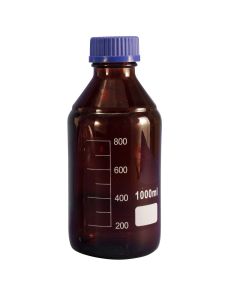 Amber Glass  Media Bottle, 1000ml, Grad, W/cap