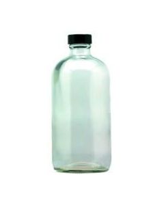 Bottle,  Glass, 4oz/120ml, Round, Clear W/cap**