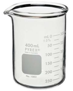 Beaker, 400ml, Heavy Duty Pyrex 12/pk