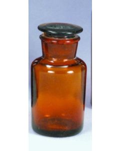 Amber Glass Bottle w/Stopper, 125ml, Wide Mouth