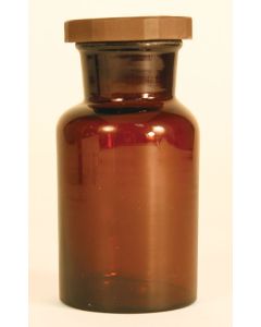 Amber Reagent Bottle, 125ml/4oz, Wide Mouth, Plastic Stop
