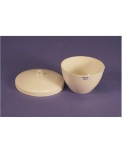 Crucible W/lid(93mm), Porcelain, Low Form, 150ml