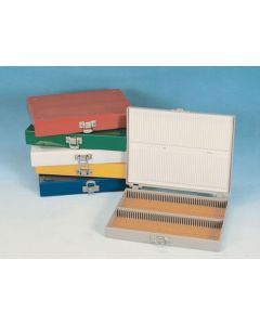 Microscope Slide Box, Yellow, Holds 100 Slides