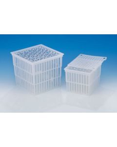 Test Tube Basket W/lid, Autoclavable Pp, 6x6x6"