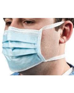 Face Mask W/ties, Latex Free, 3-ply, 500/box