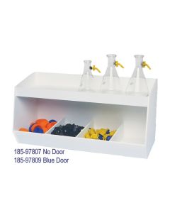 Stocking Bin W/blue Door, 24"wx10"dx12.5"h, 4 Comp