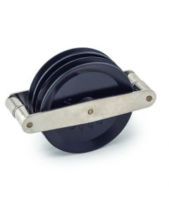 Black Plastic Pulley W/aluminum Yoke, Double, 50mm