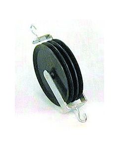 Black Plastic Pulley W/aluminum Yoke, Double, 70mm