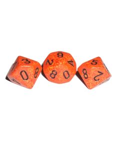 Die, Ten Sided Orange/Blk Pk/3. Less Than 1".