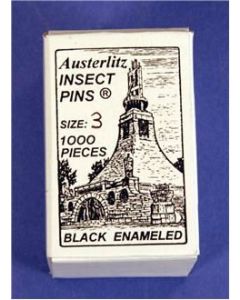 Insect Pins, Black Steel, Size 3 (CL)(NR)